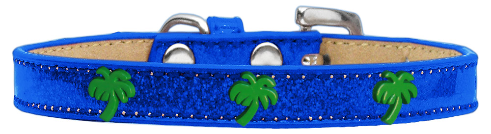 Green Palm Tree Widget Dog Collar Blue Ice Cream Size 10